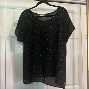 Black Polka Dot Top